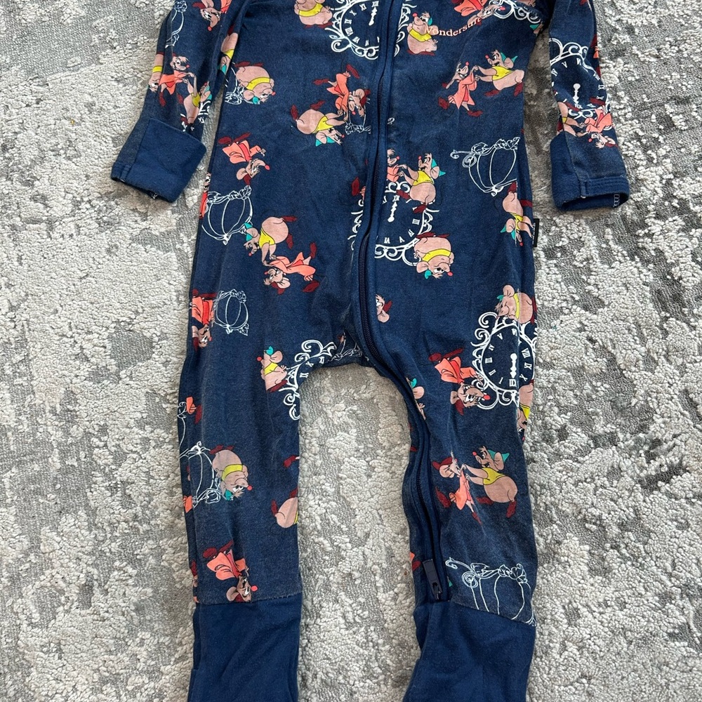 Bonds Kids One Piece Footie - Navy with Playful Print